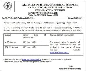 AIIMS BSc Nursing
