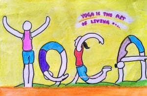 international yoga day poster drawing 1