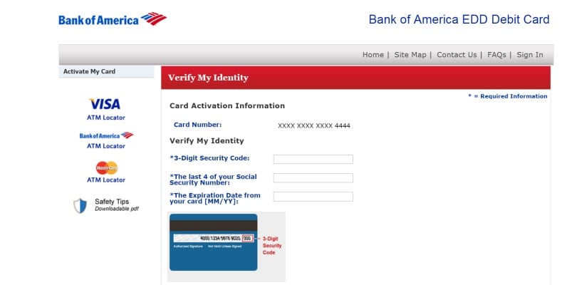 Bank of America Activate Debit Card