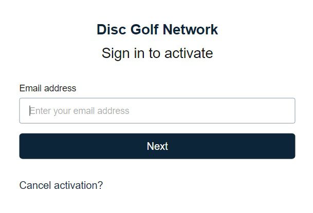 disc golf network activate