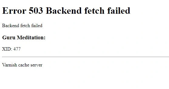 Error 503 Backend fetch failed