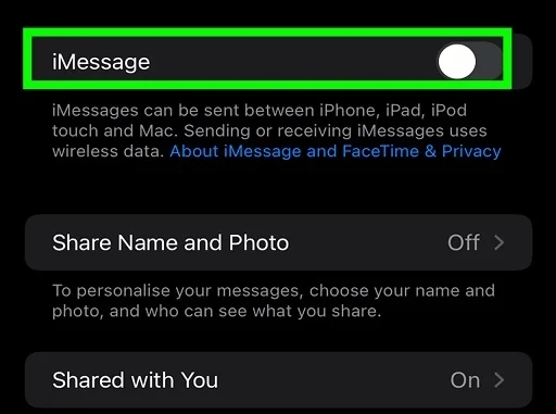 iMessage Needs to be Enabled