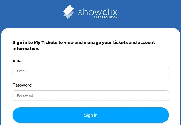 ShowClix Login Account