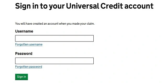universal credit log in