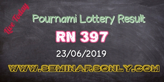 Pournami RN 397 23/6/19 Kerala Lottery Result