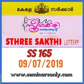 Sthree Sakthi SS 165 Kerala Lottery 9-7-19