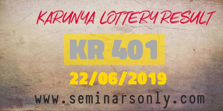 Karunya KR 401 Kerala Lottery Result