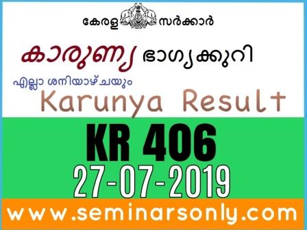KR 406 Karunya Lottery Result