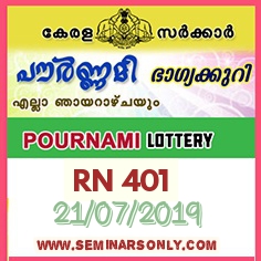RN 401 Pournami Lottery Result
